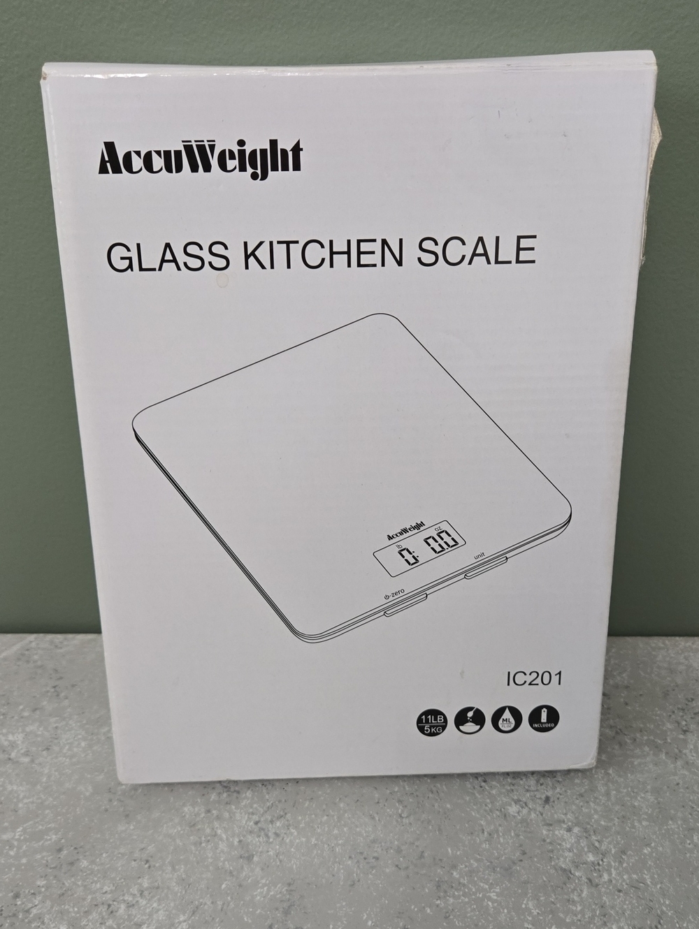 AccuWeight Glass Kitchen Scale - Black